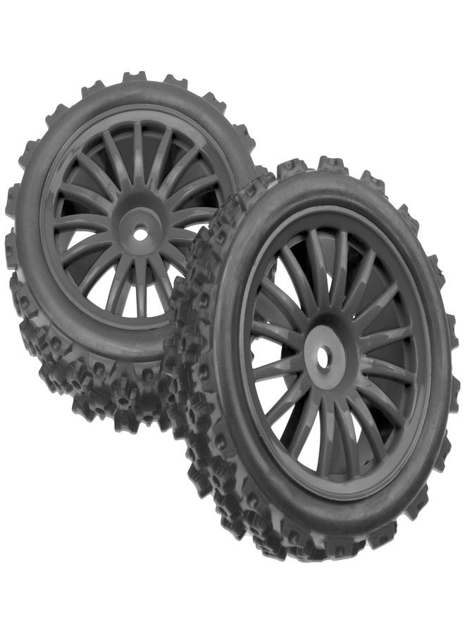Vgoohobby 4Pack Vgoohobby OD2.83in 1/10 On Road Rubber Tires w/Nylon Wheel Rims 12mm Hex Compatible with HSP HPI Redcat Tamiya Traxxas 1/10 RC On Road Racing Touring Car (Black) - Image 2
